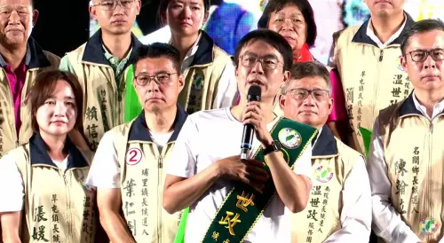 ▲温世政透露老天爺給他的人生兩次機緣，要讓他回到家鄉貢獻己力。（圖／民進黨提供，2026.10.31）