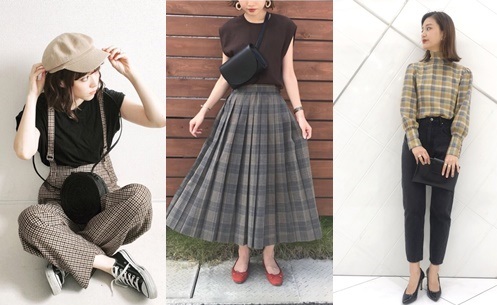 格紋也該換季！看日本女生如何利用格紋單品穿出獨特的早秋風格
