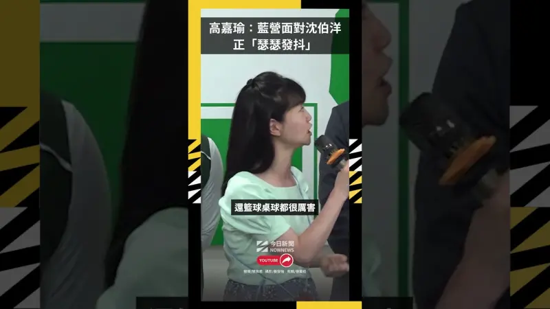 期待合掛看板！高嘉瑜大讚：藍營面對沈伯洋正「瑟瑟發抖」